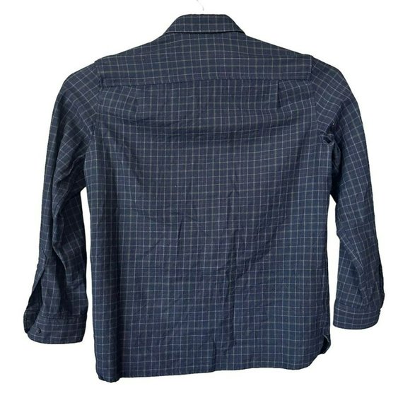 Pendleton Buckley Blue Plaid‎ Fitted Virgin Wool Flannel Button Up Shirt Mens L - Picture 2 of 5